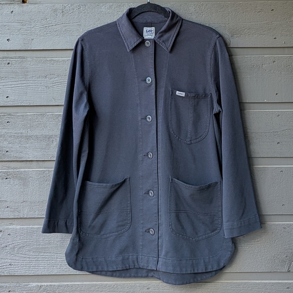 H.D. Lee Workwear Unionall Black Chore Jacket Button Up Long Sleeve Utility XS - Picture 1 of 7